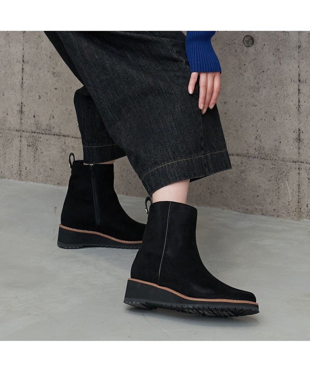 MODE ET JACOMO <carino>【レイン・スノー対応】ウエッジヒールショートブーツ 