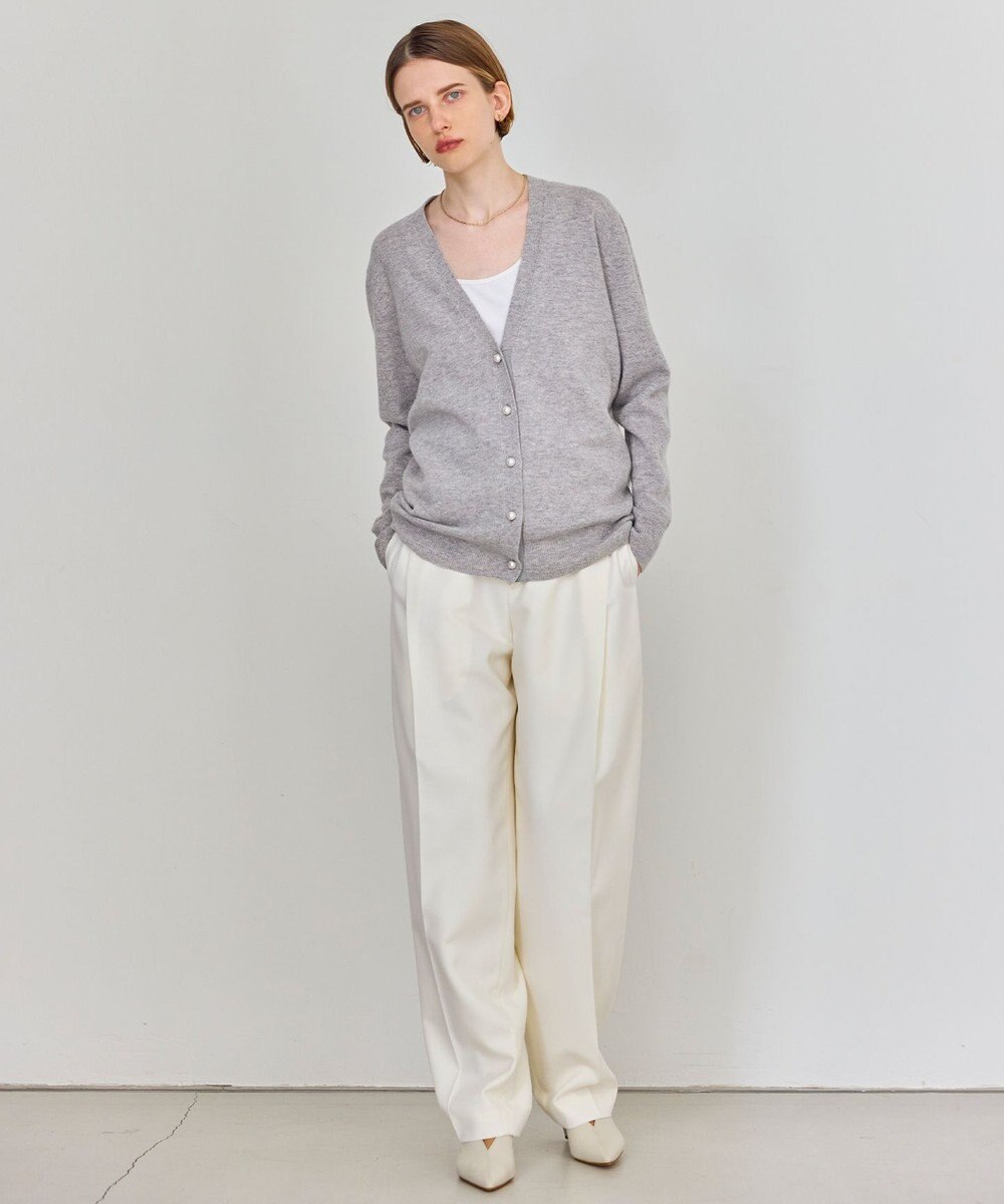 BEIGE， 【WEB限定・洗える】ALSACE / パール釦ウールニットカーディガン 