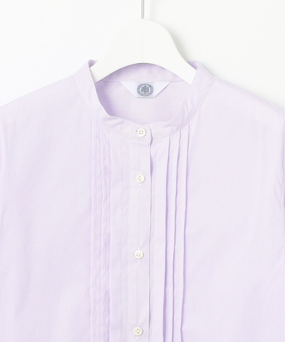 J.PRESS LADIES 【洗える】BEZ VEGA ストライプ ピンタック ブラウス 