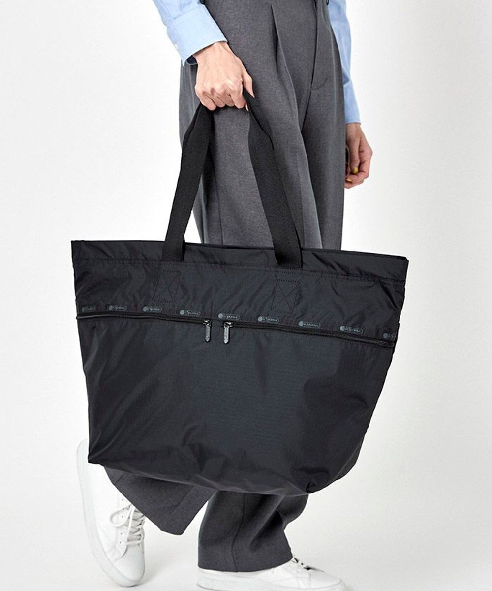 LeSportsac CARLIN ZIP TOP TOTE BAG/リサイクルドブラックJP 