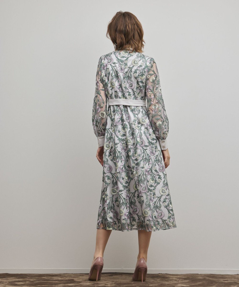 GRACE CONTINENTAL マルチフラワー刺繍フレアワンピース 