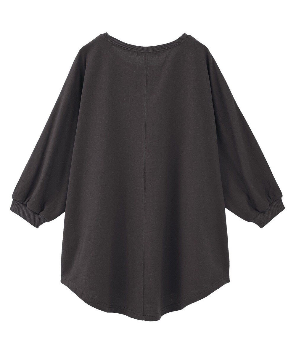 Green Parks ７分袖ミニ裏毛ドルマンロゴプルオーバー 