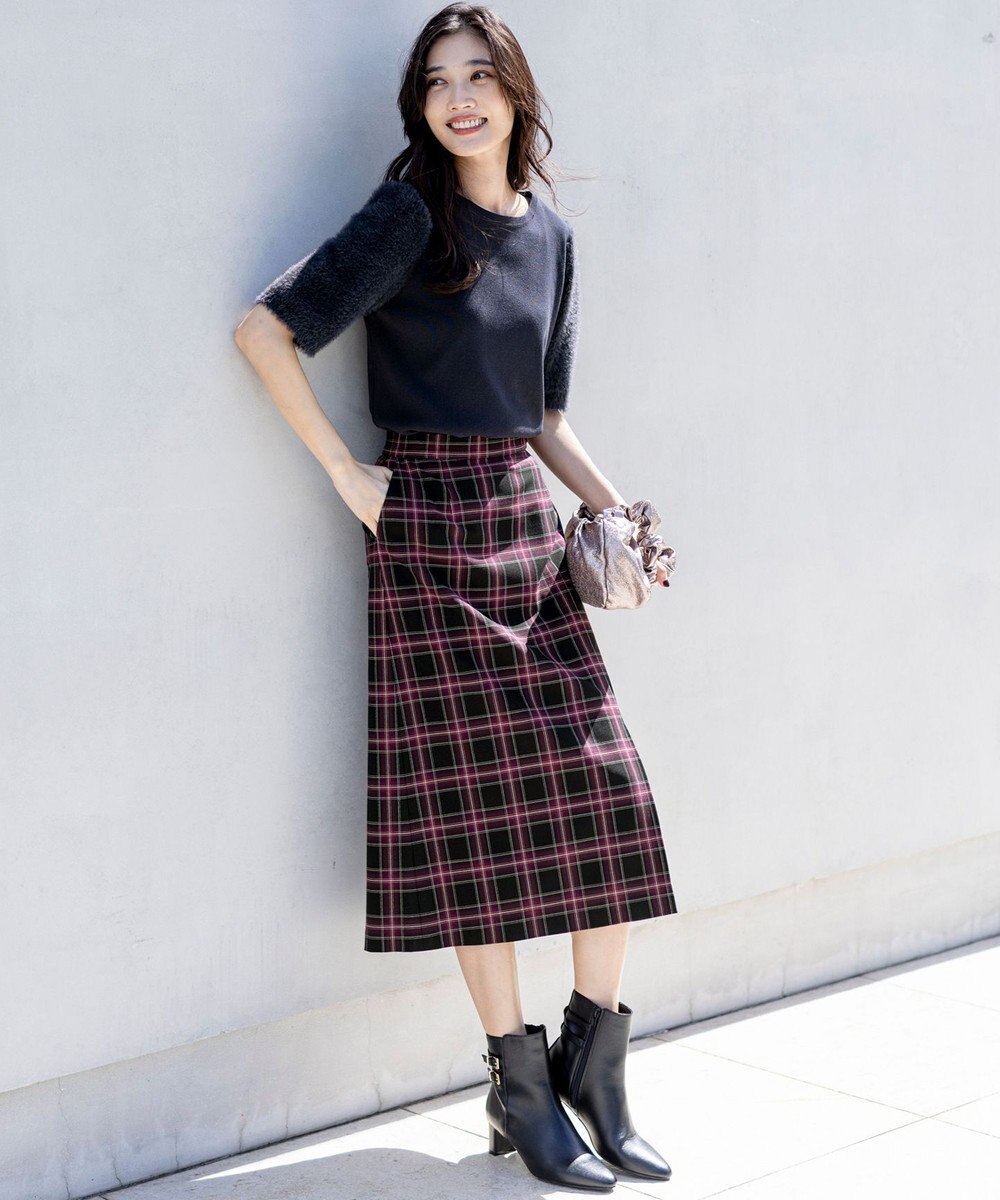 ANY SIS L ビューティサーモ2WAYストレッチチェック スカート 