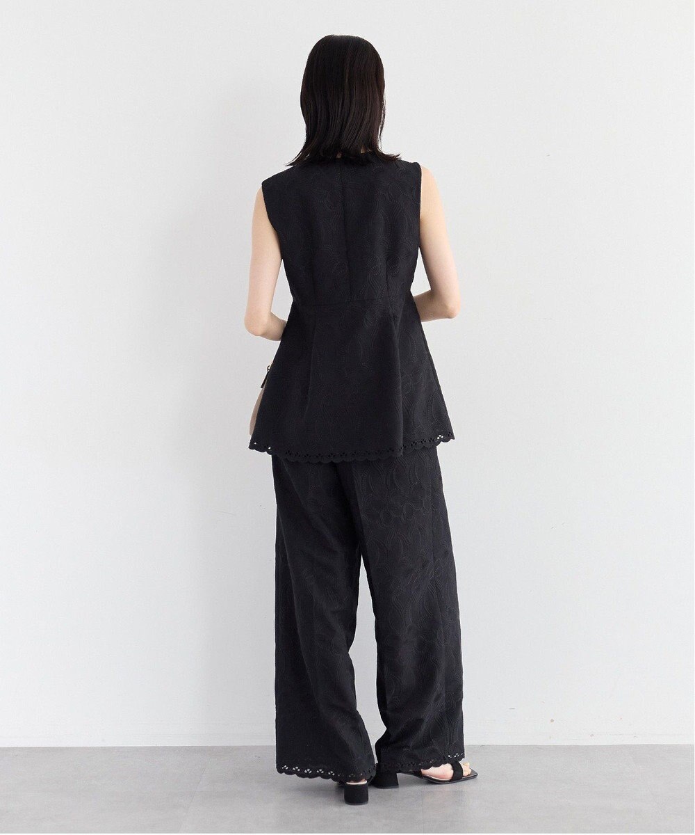 YECCA VECCA 刺繍ワイドパンツ 