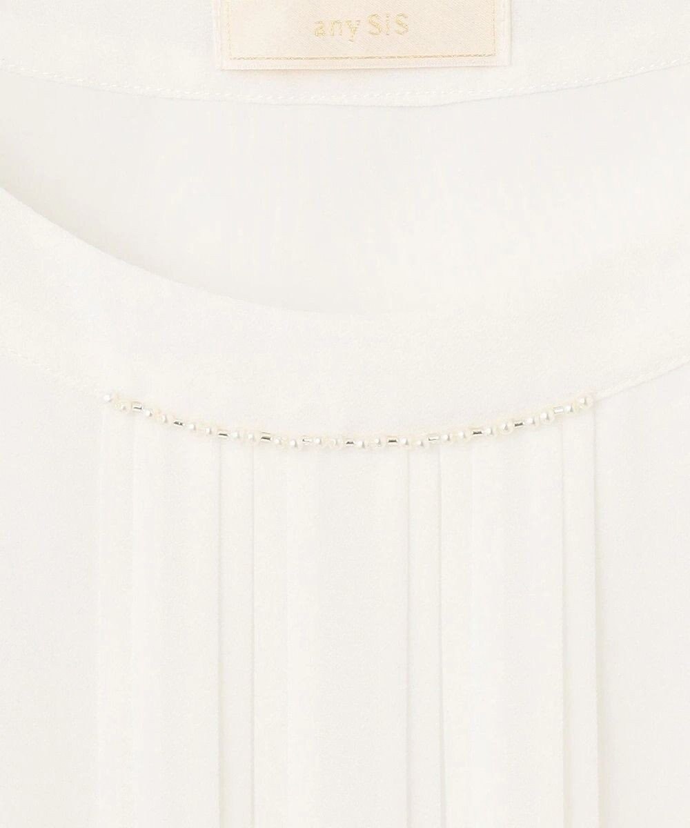 ANY SIS L 【洗える】フロントプリーツシフォンブラウス 