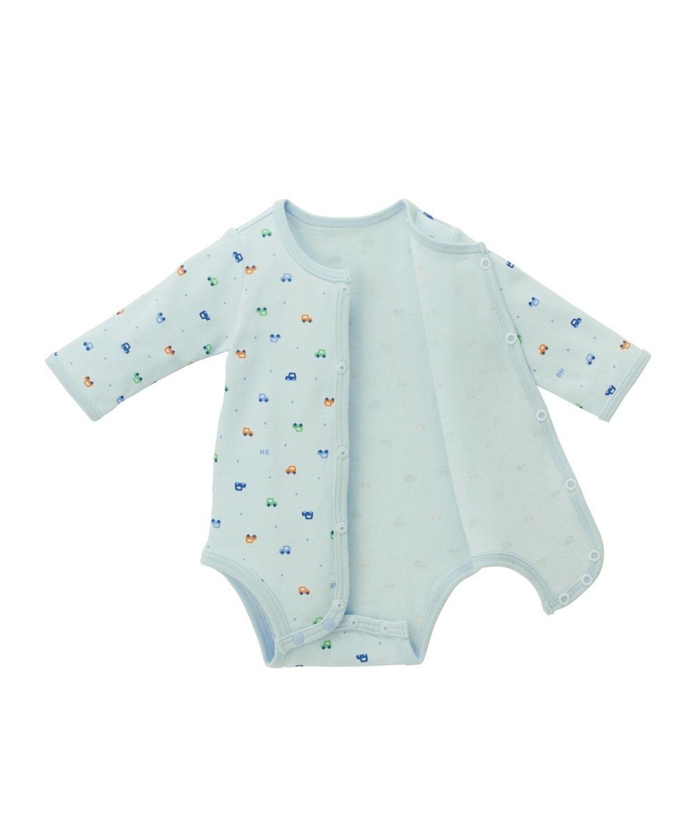 MIKI HOUSE HOT BISCUITS 【70-60cm】 長袖ボディシャツ２枚セット(前開き仕様) 