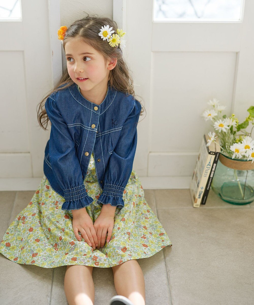 組曲 KIDS 【150-160cm】ラウンドカラー デニムジャケット 