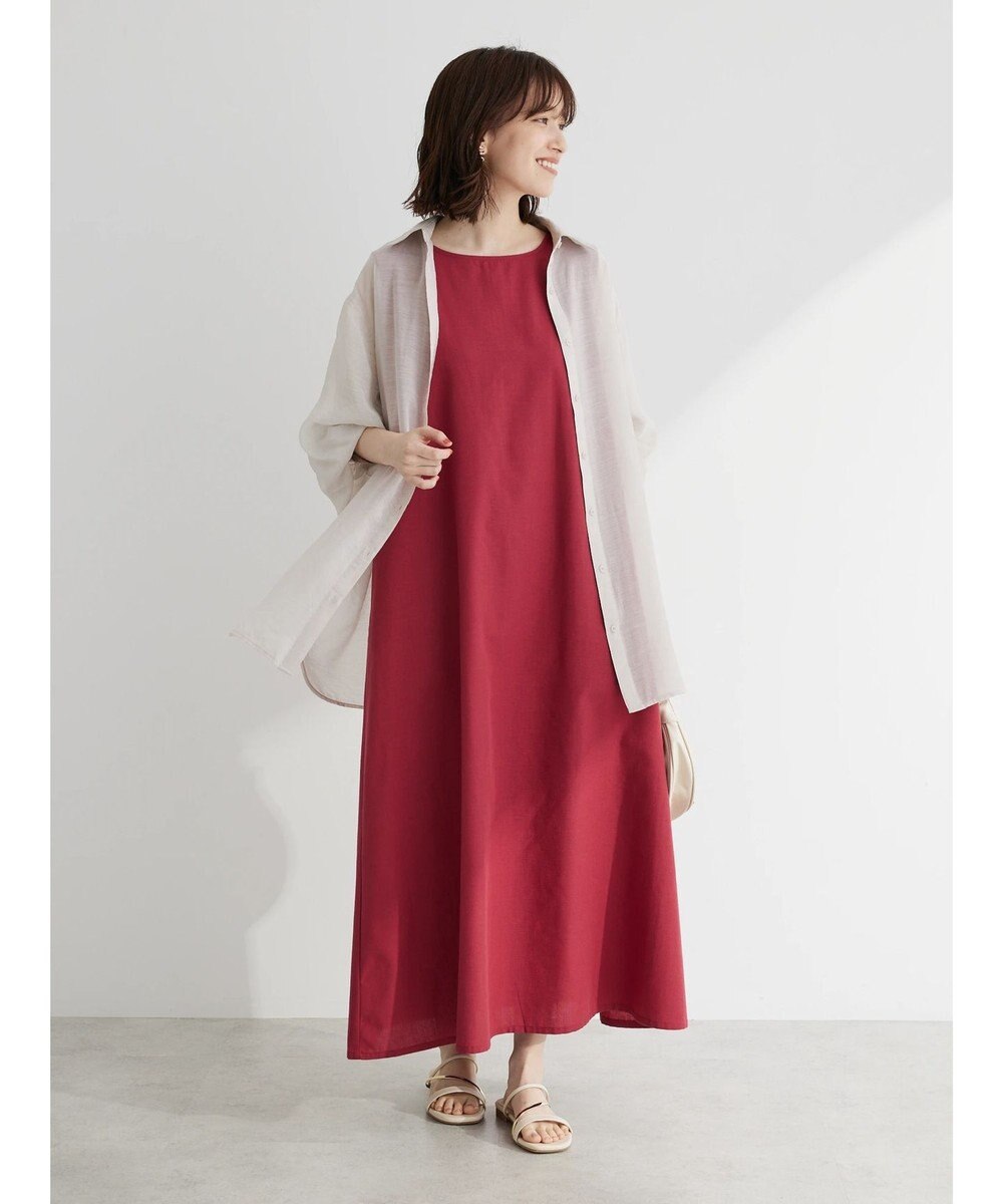 Green Parks 綿麻混ノースリーブワンピース 