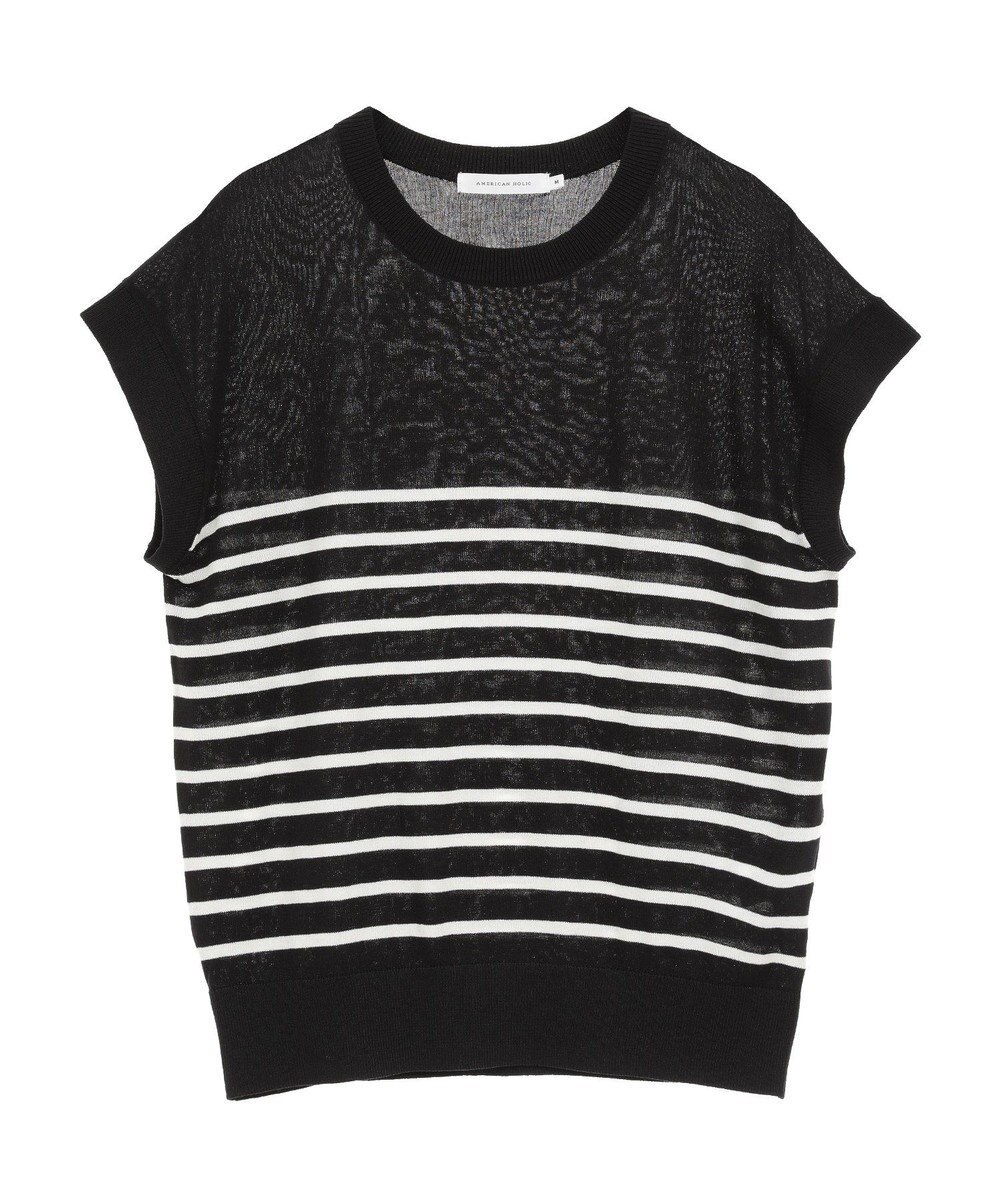 AMERICAN HOLIC 【接触冷感】フレンチスリーブニットプルオーバー 