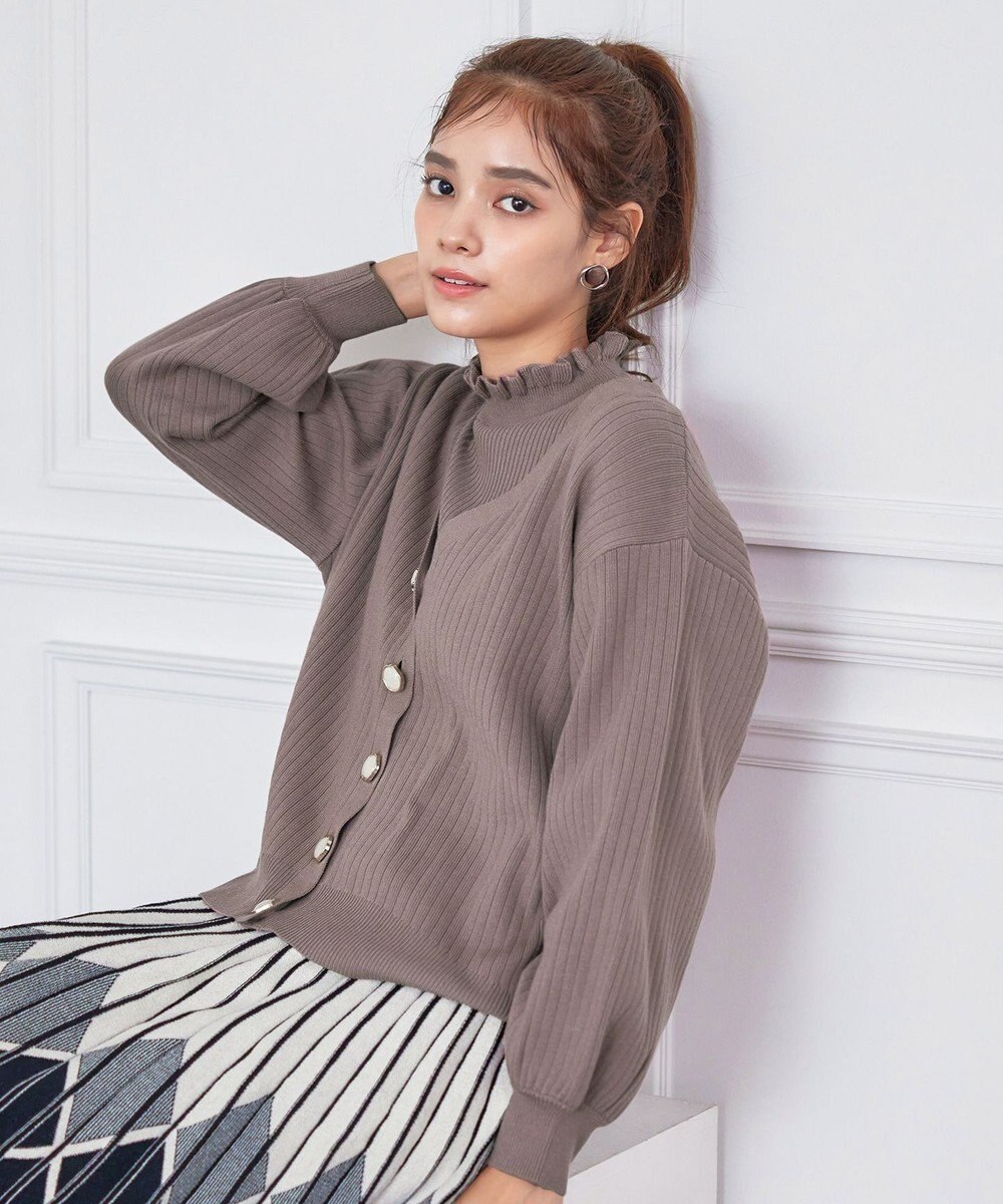 Tiaclasse 【洗える】シェルボタンカーディガン 