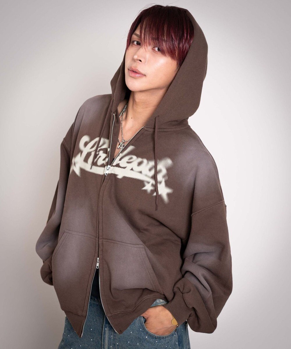 WEGO 【ユニセックス着用ITEM/MLサイズ展開】グラフィックZIPパーカー 