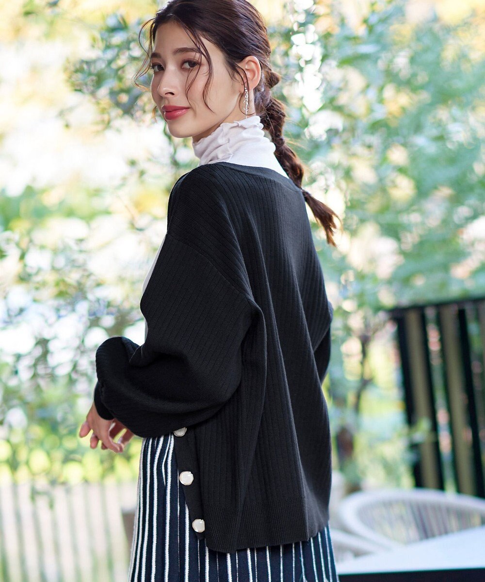 Tiaclasse 【洗える】シェルボタンカーディガン 