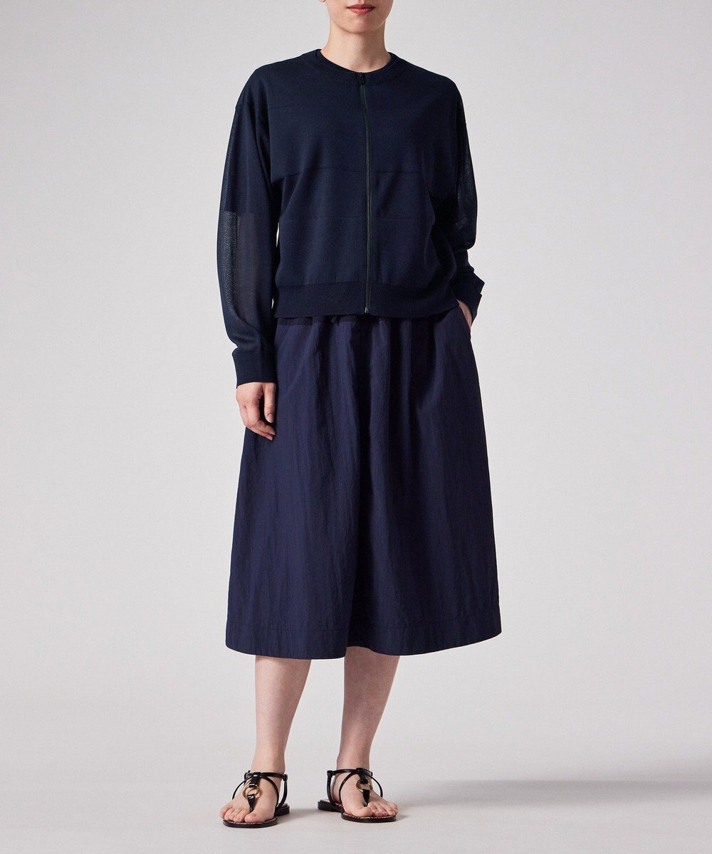 Paul Smith 【洗える】シアーボーダー ジップアップ カーディガン 