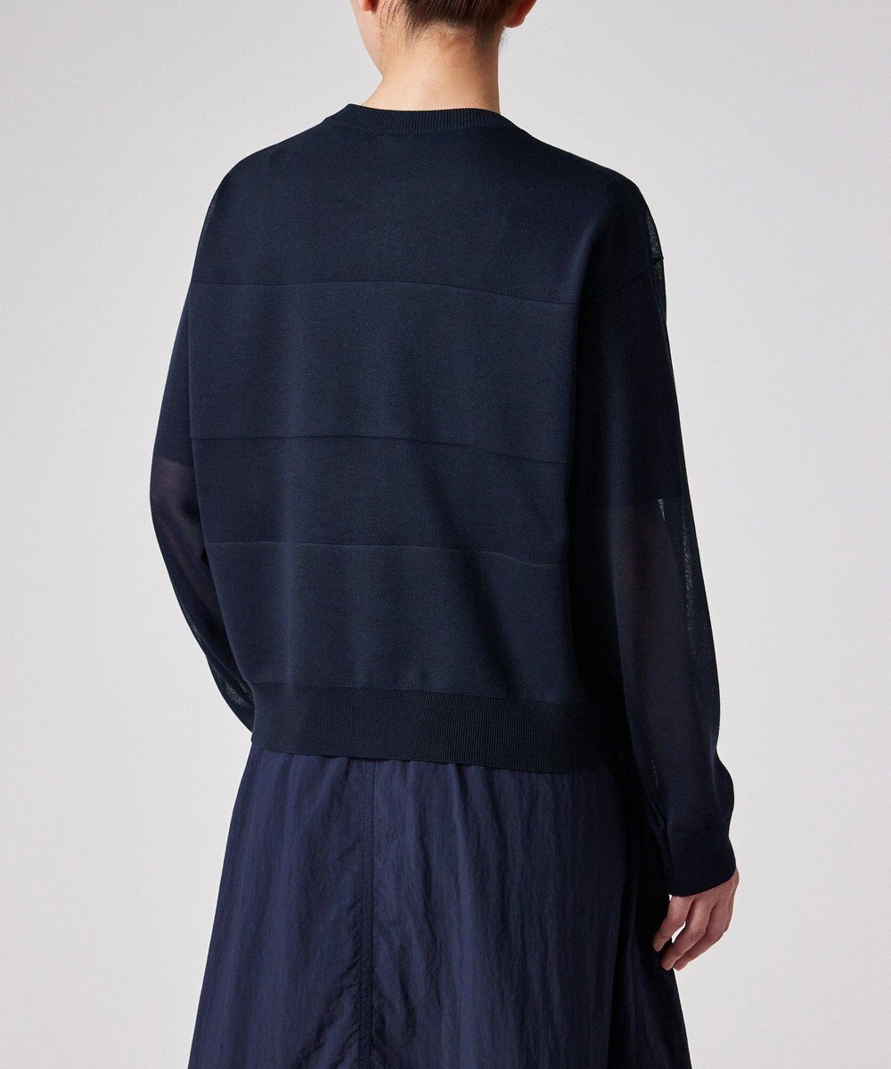 Paul Smith 【洗える】シアーボーダー ジップアップ カーディガン 