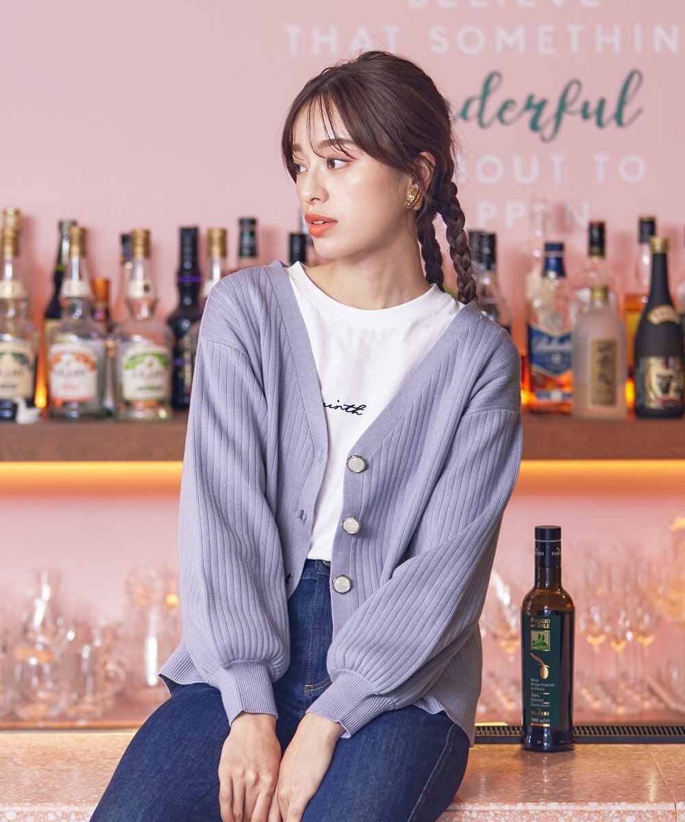 Tiaclasse 【洗える】シェルボタンカーディガン 