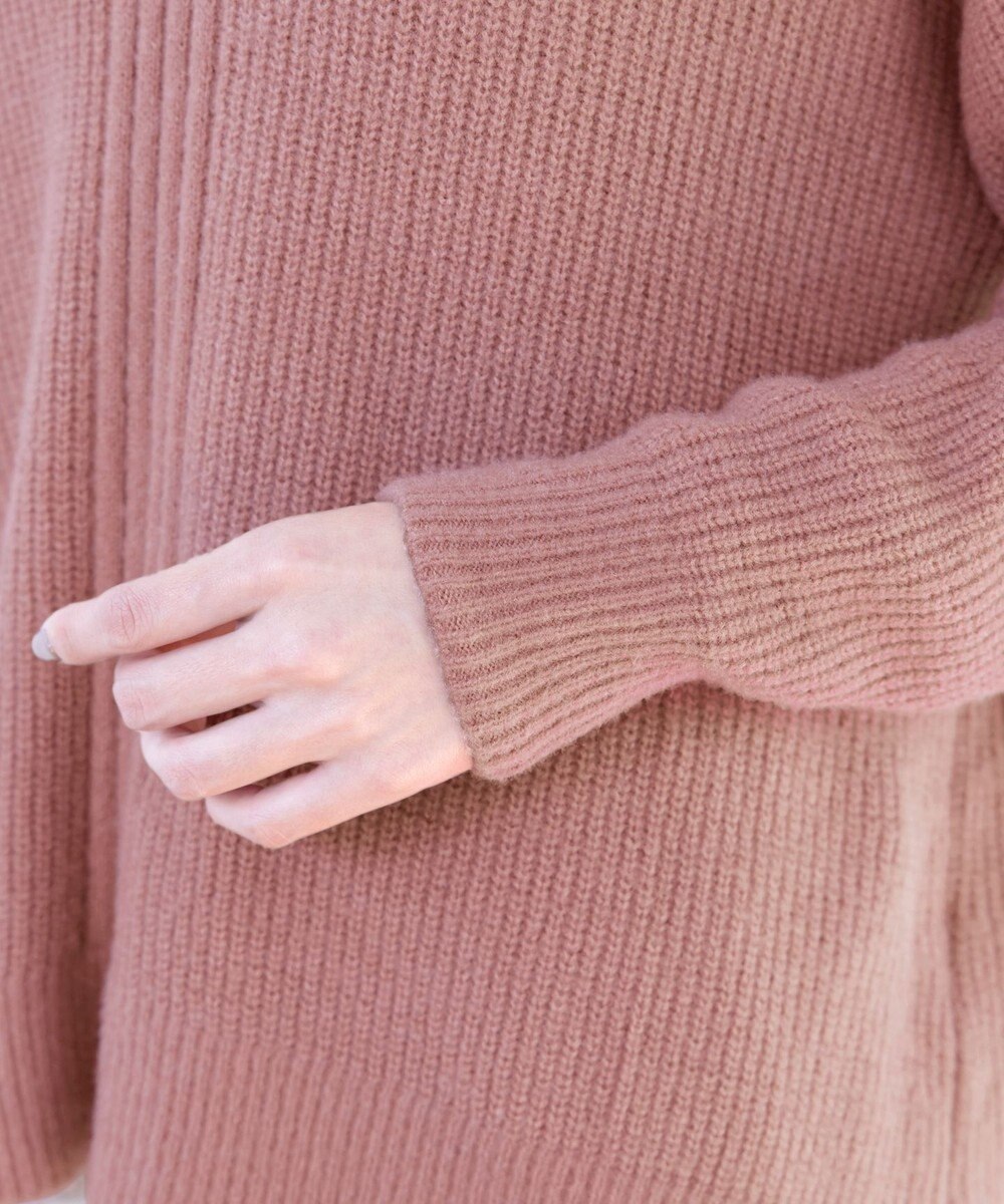 Tiaclasse L 【洗える】Vネック起毛ニットトップス 