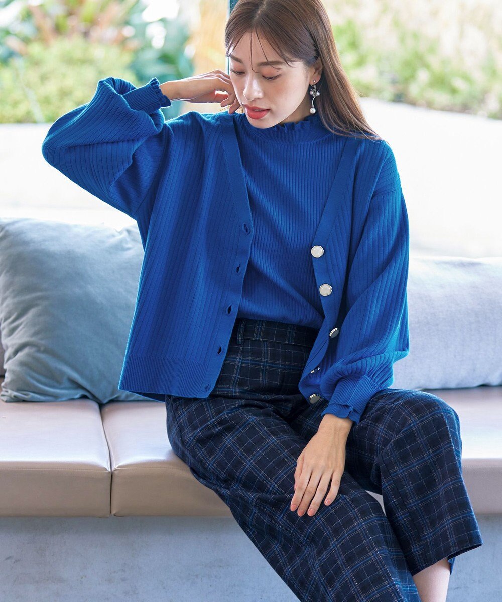 Tiaclasse 【洗える】シェルボタンカーディガン 