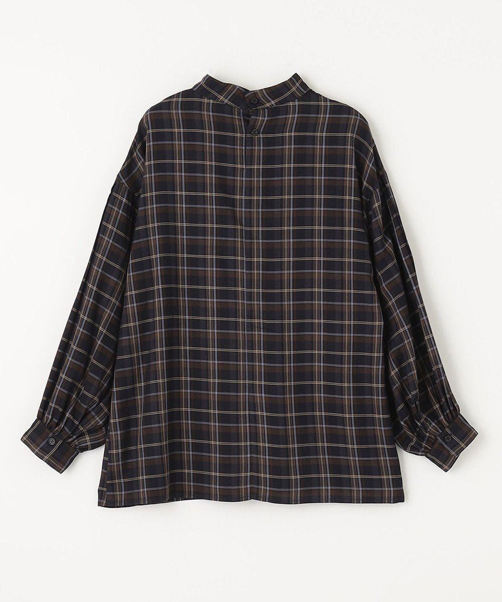 ANY 【洗える】ピンタックチェックブラウス 