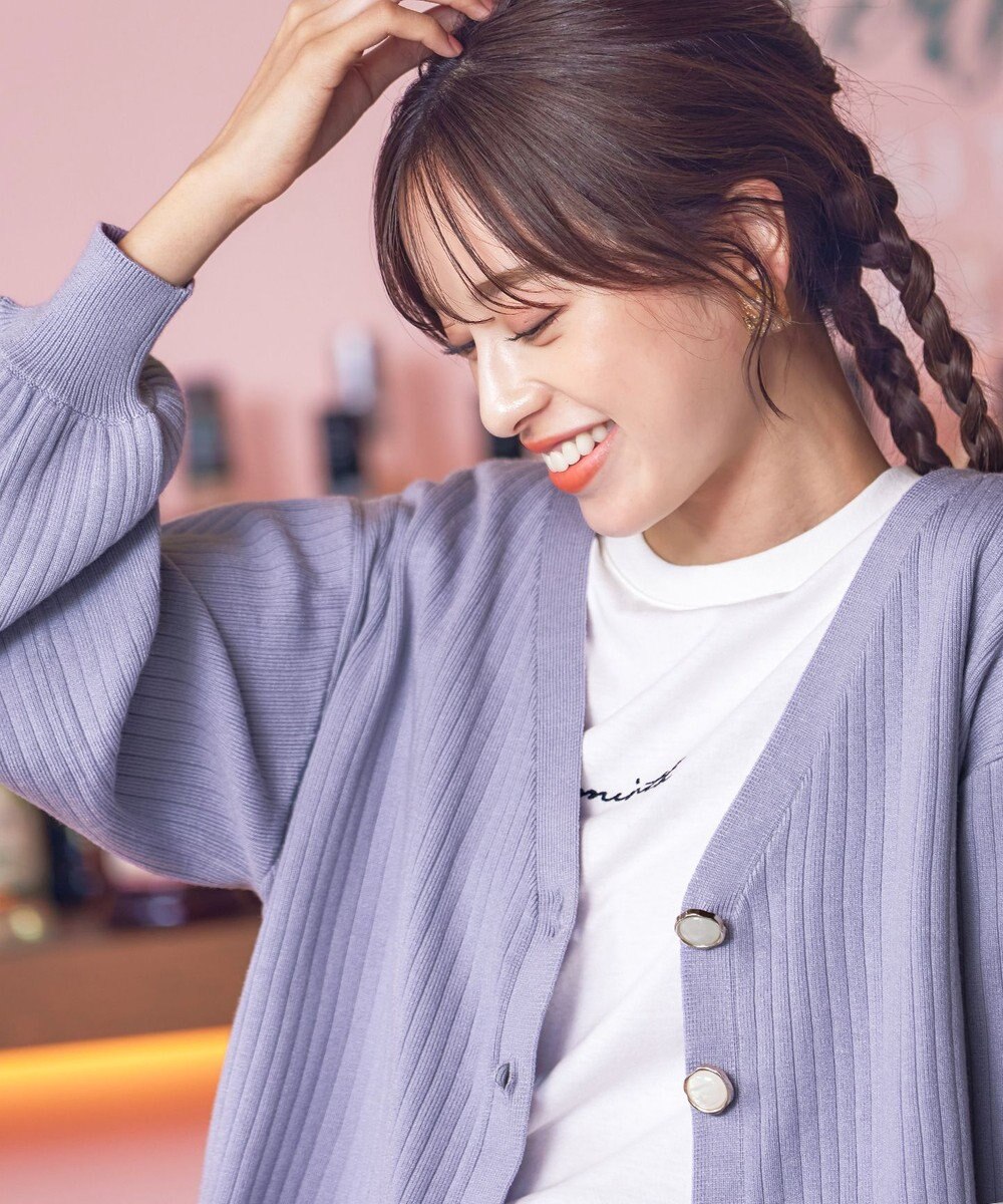 Tiaclasse 【洗える】シェルボタンカーディガン 