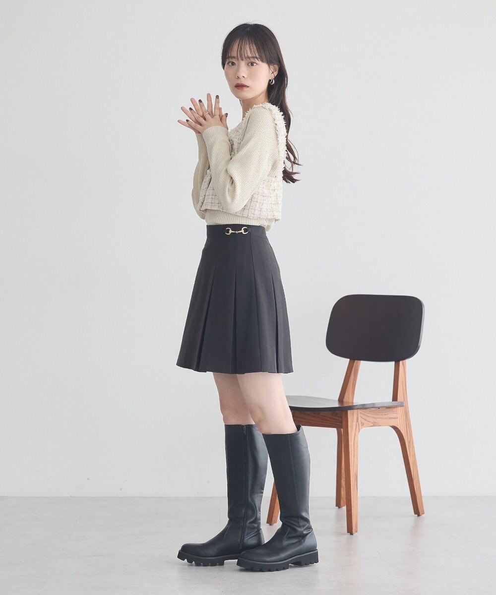 earth music&ecology 【セットアップ可】フリンジツイードビスチェ 