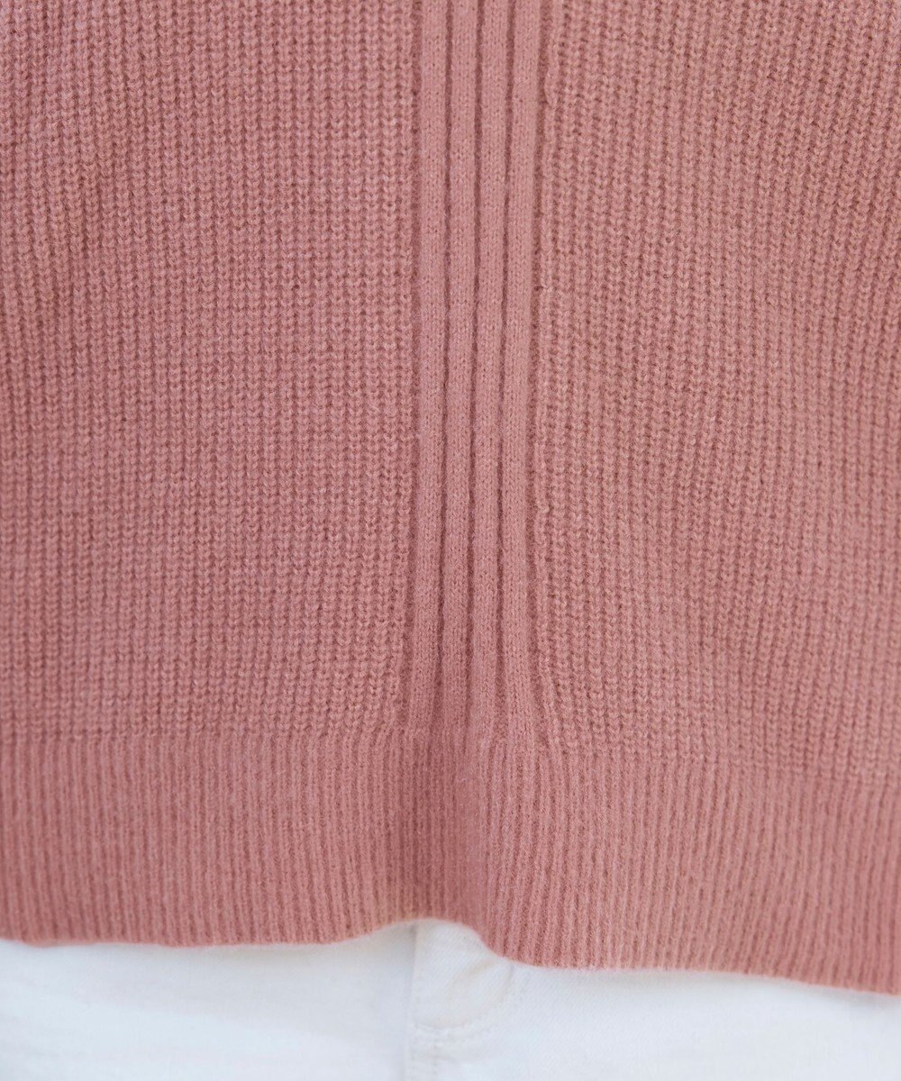 Tiaclasse L 【洗える】Vネック起毛ニットトップス 