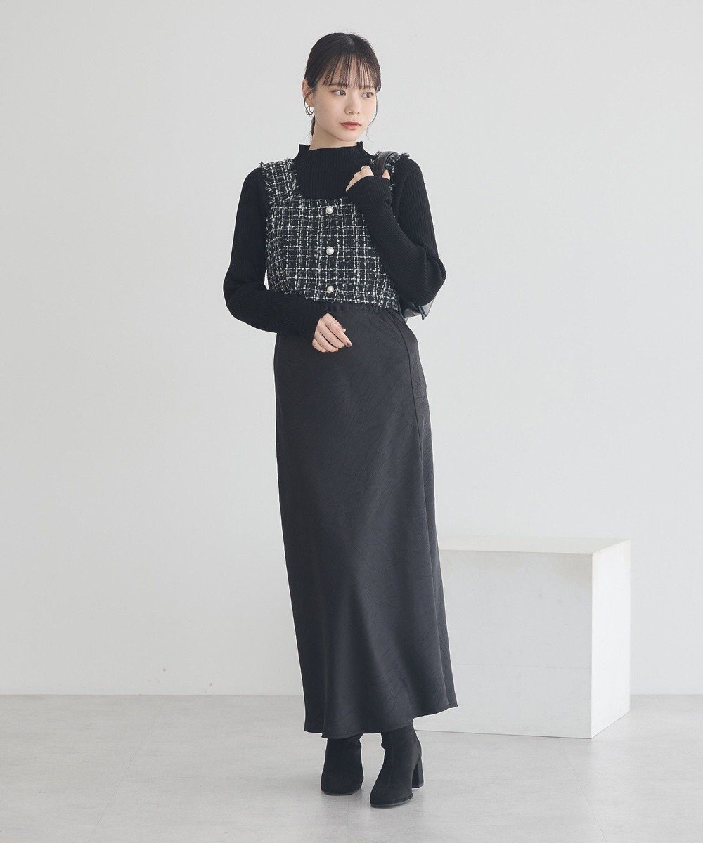 earth music&ecology 【セットアップ可】フリンジツイードビスチェ 