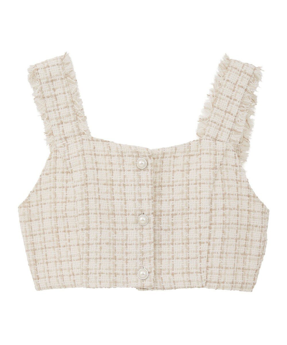 earth music&ecology 【セットアップ可】フリンジツイードビスチェ 