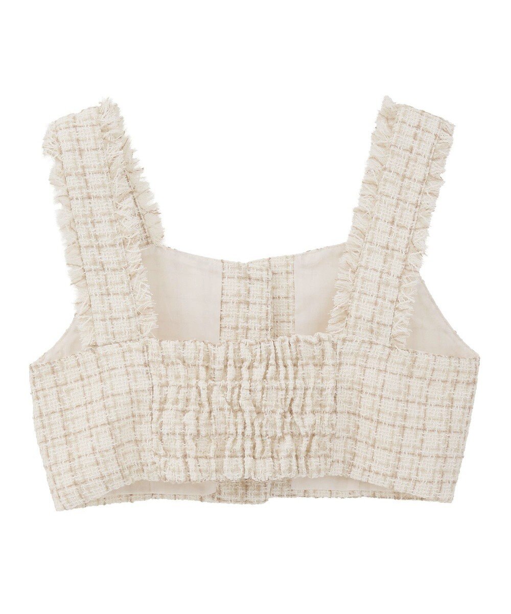 earth music&ecology 【セットアップ可】フリンジツイードビスチェ 