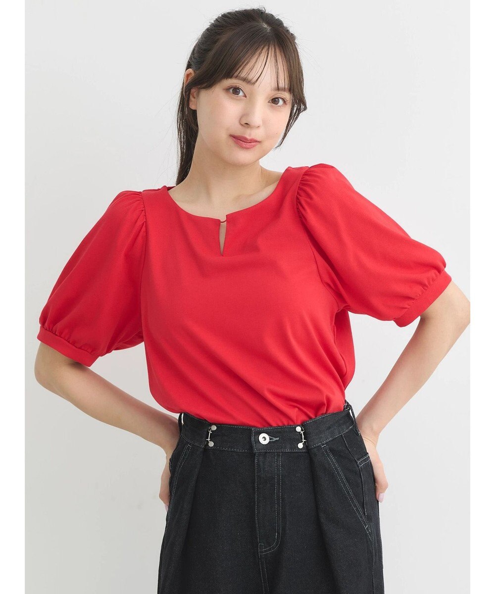 earth music&ecology パフスリーブキラリポイントプルオーバー 