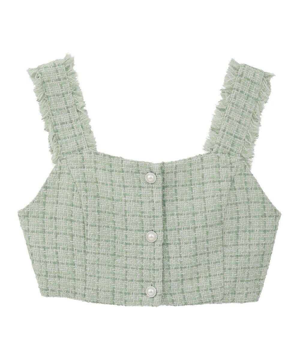 earth music&ecology 【セットアップ可】フリンジツイードビスチェ 