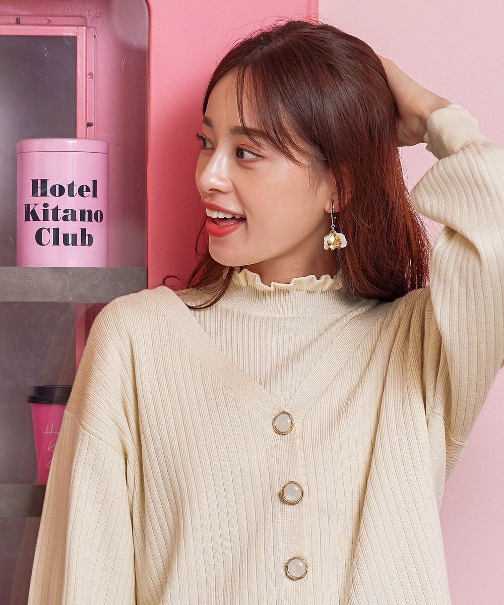 Tiaclasse 【洗える】シェルボタンカーディガン 