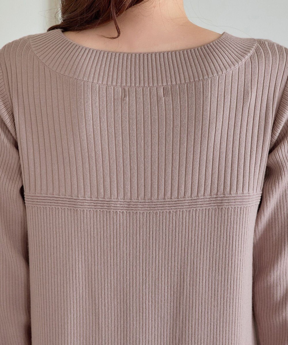 Tiaclasse L 【洗える】リブ切替デザインニットワンピース 