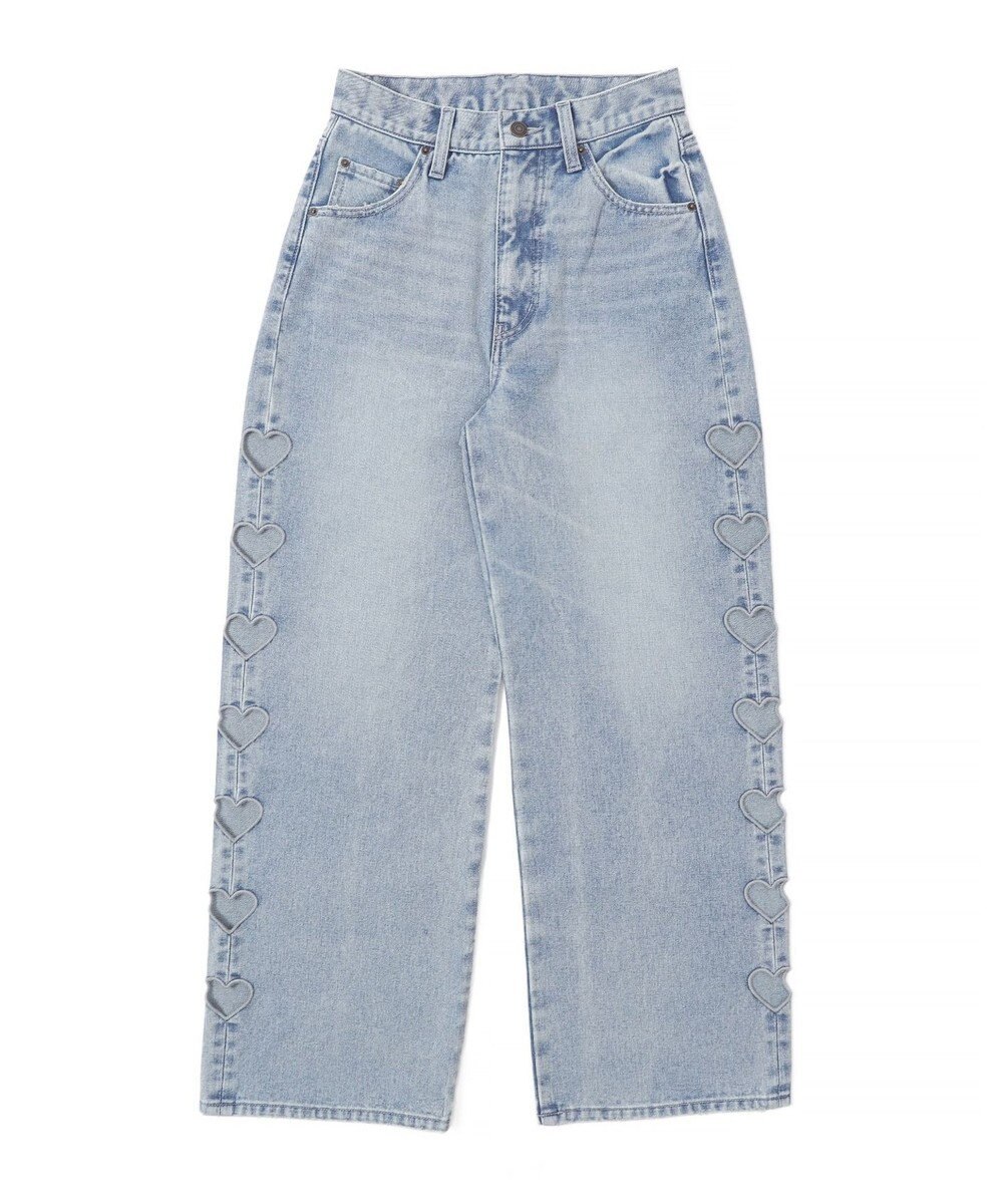 WEGO 【MLサイズ展開】ハートサイドラインストレートパンツ 