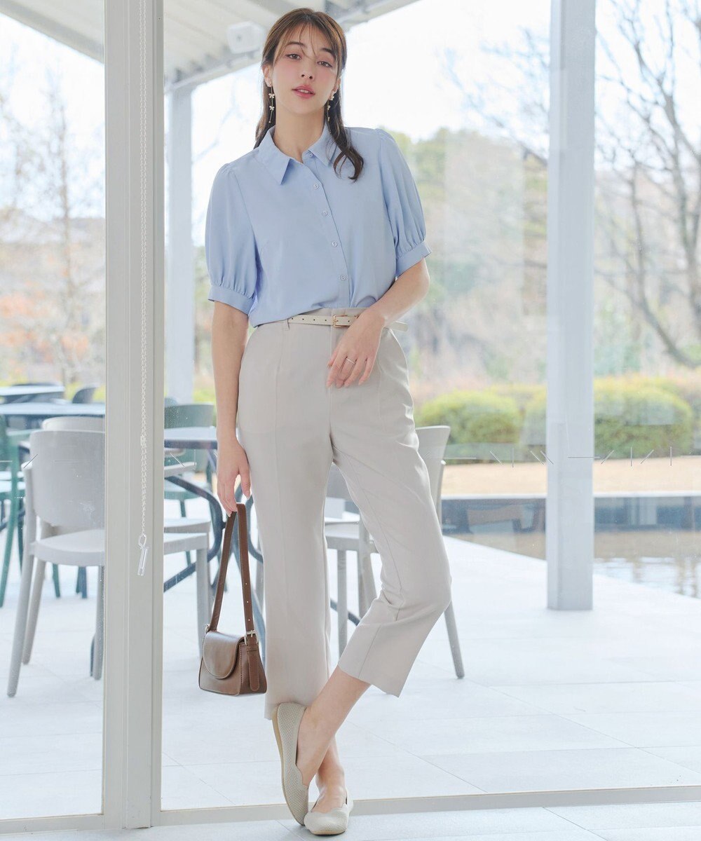 Tiaclasse L 【新色追加】パフスリーブシャツブラウス 