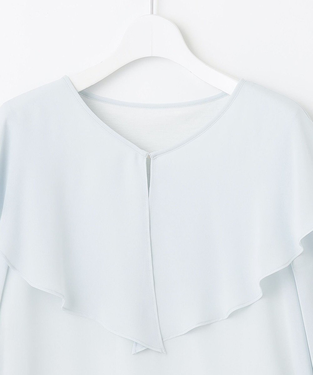 自由区 【XSサイズ～/洗える】ロイヤルシフォン ラッフルブラウス 