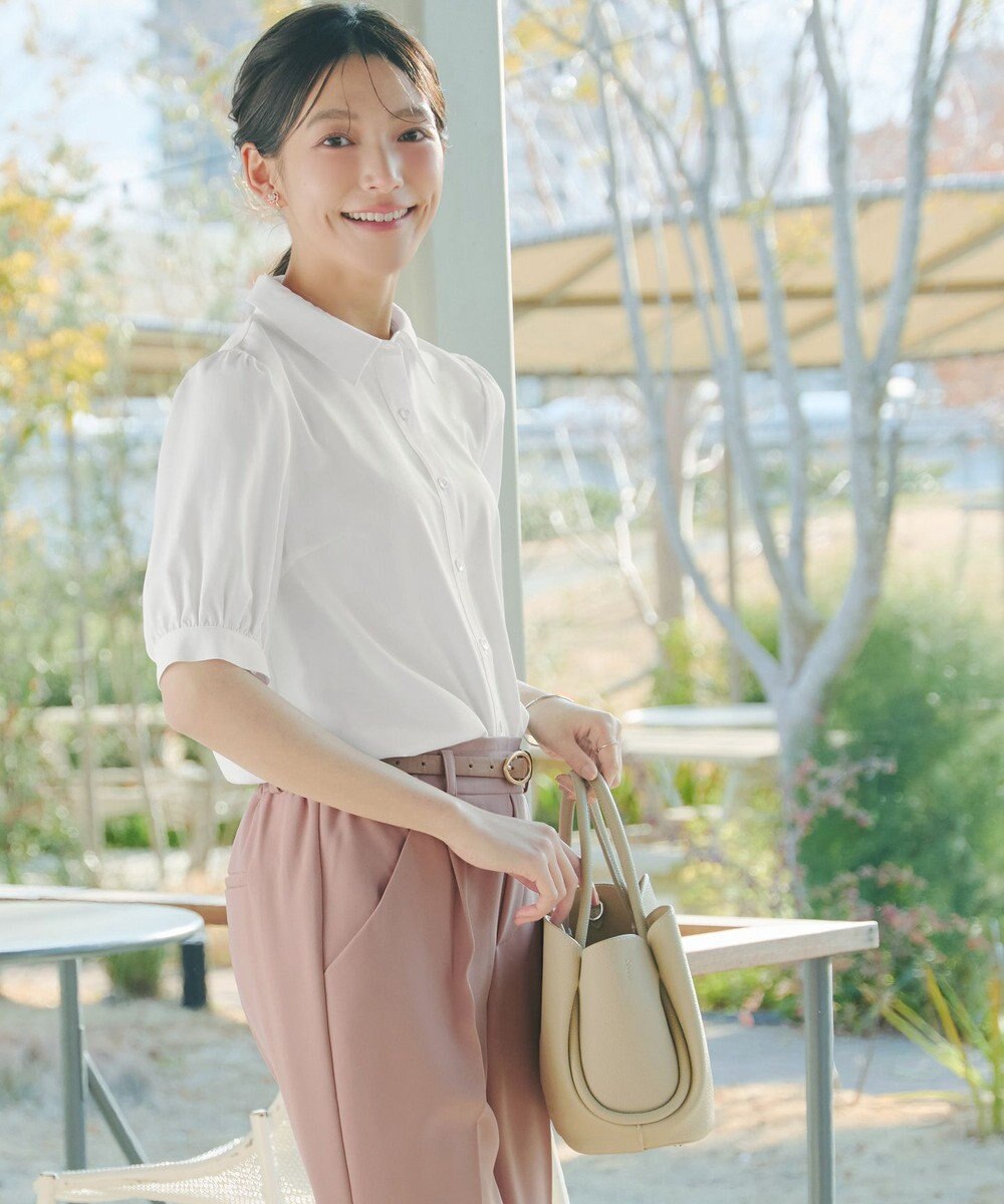 Tiaclasse L 【新色追加】パフスリーブシャツブラウス 