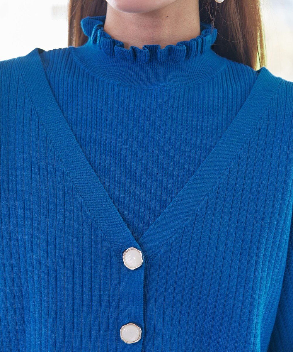 Tiaclasse 【洗える】シェルボタンカーディガン 