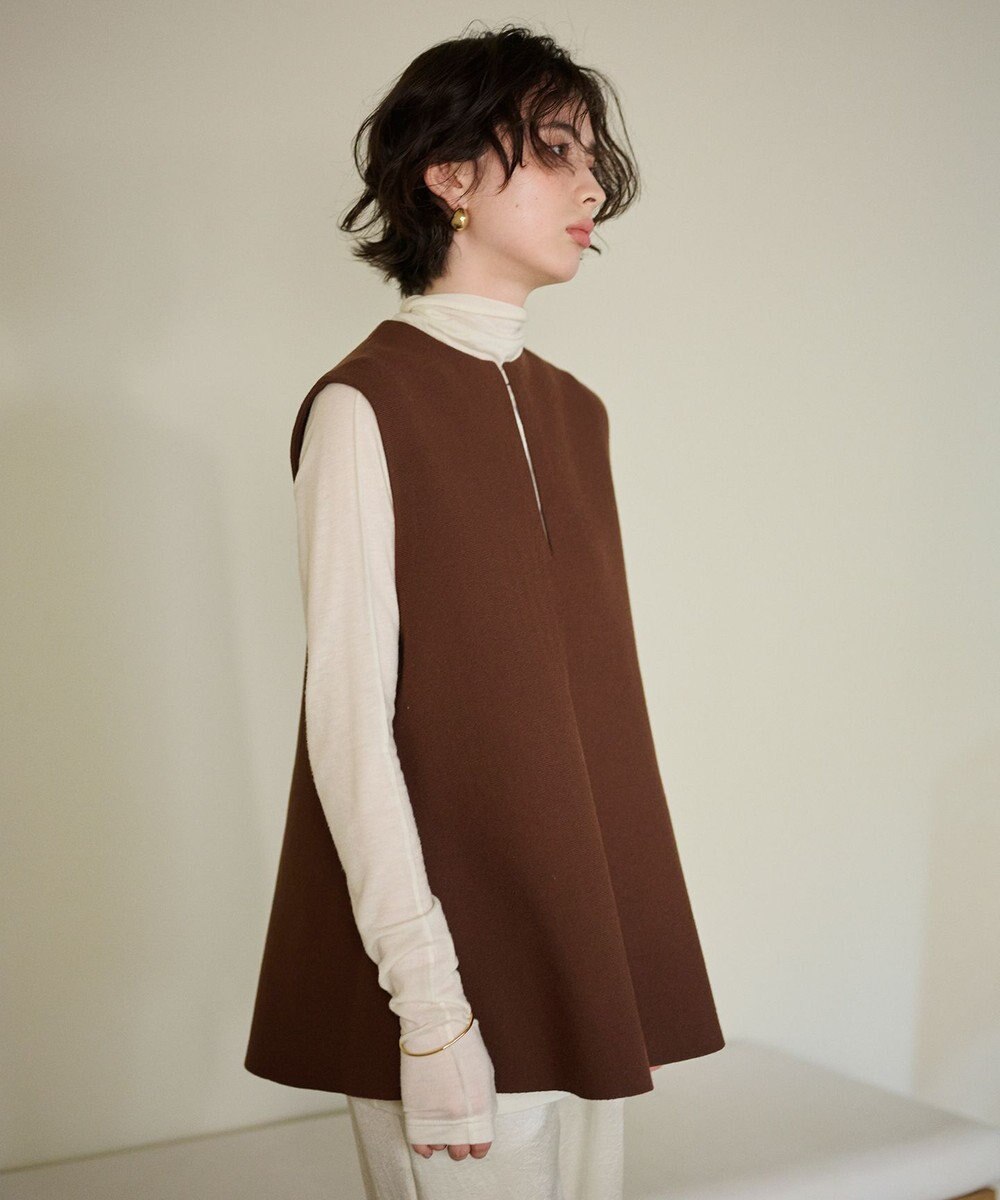 #Newans 【洗える】スリットネックフレアベスト 