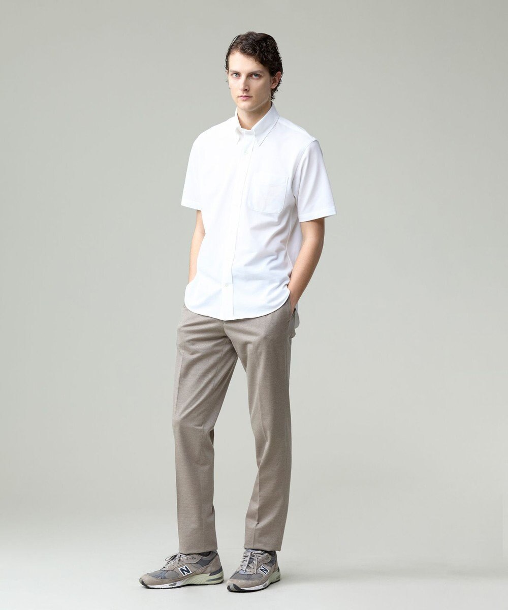 J.PRESS MEN 酷暑の清潔感もこれ一枚で【吸水速乾 / 抗菌防臭 / 防シワ】【J.PRESS OXFORD JERSEY】カノコインレイ半袖 シャツ / B.D. 