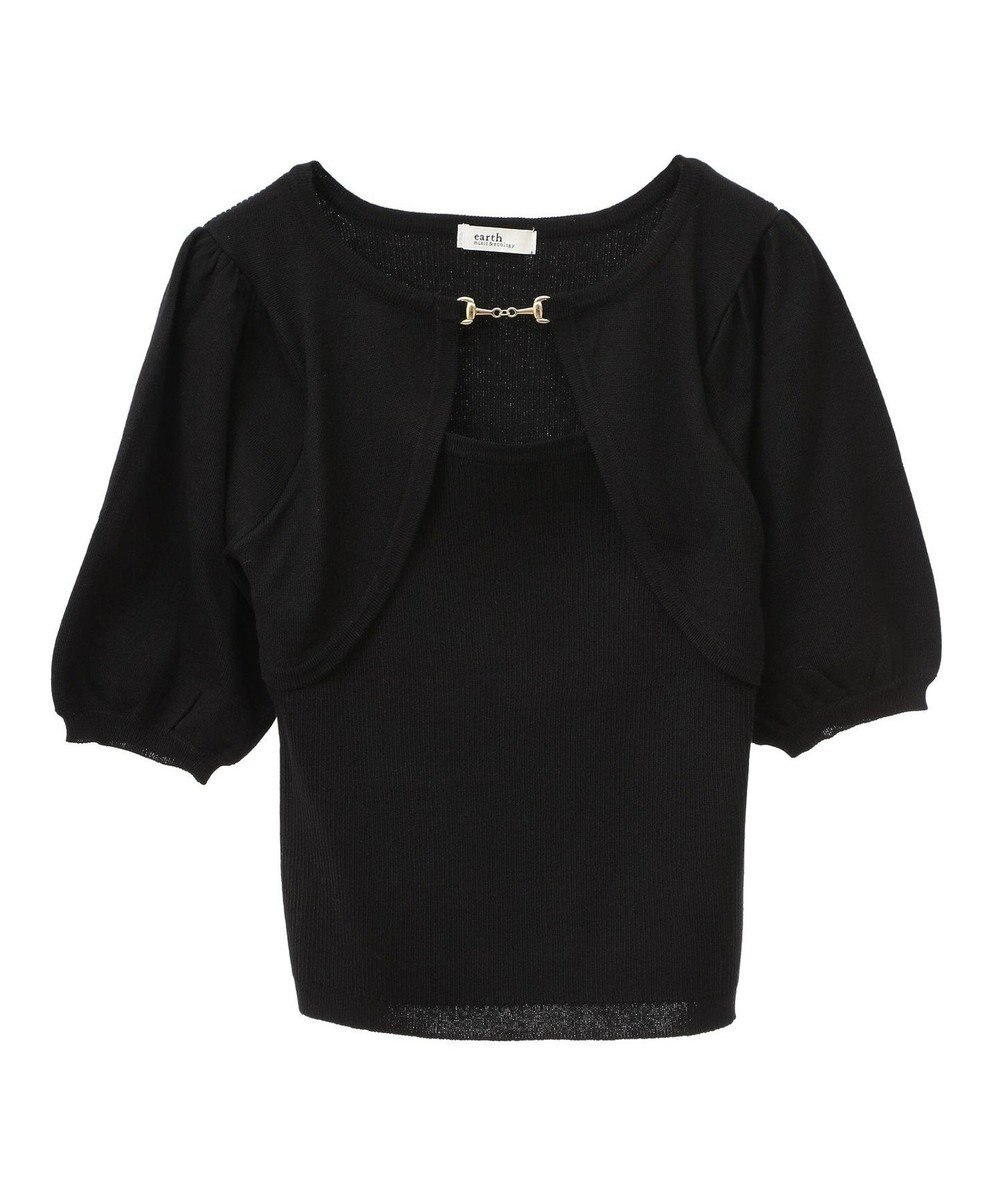 earth music&ecology ビット付きニットプルオーバー 