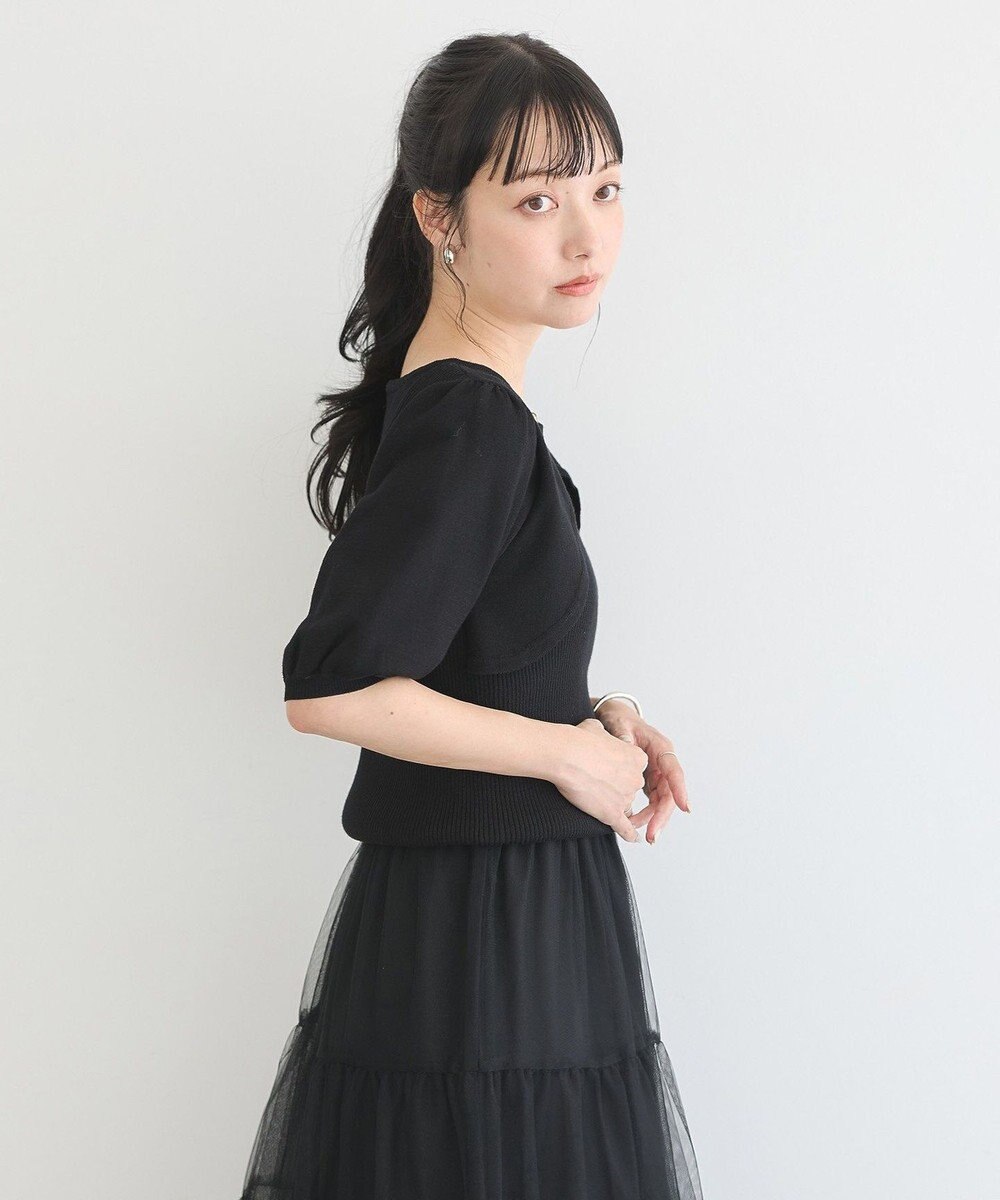 earth music&ecology ビット付きニットプルオーバー 