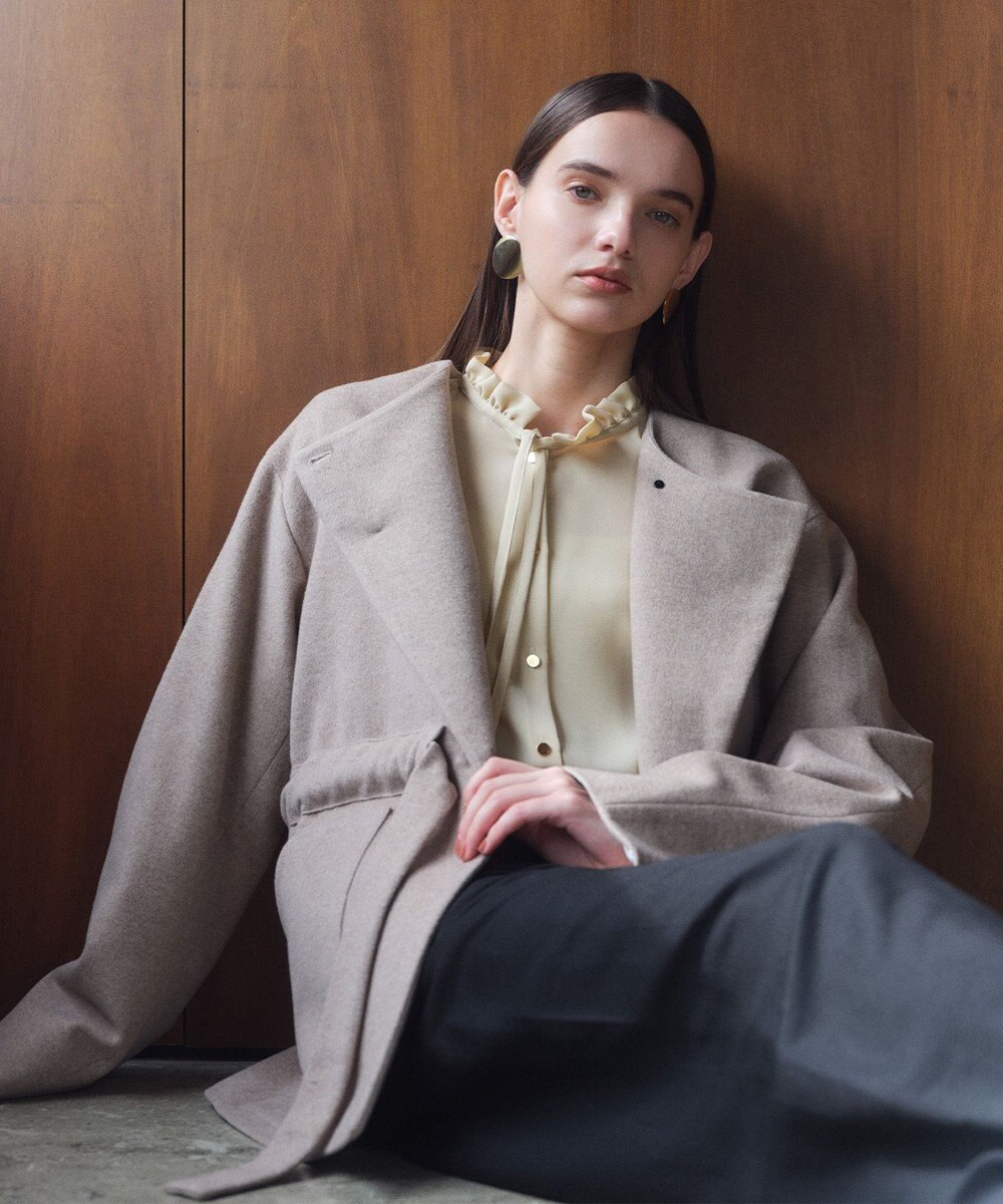 BEIGE， LABBOCK / ウール混2WAYショートコート 