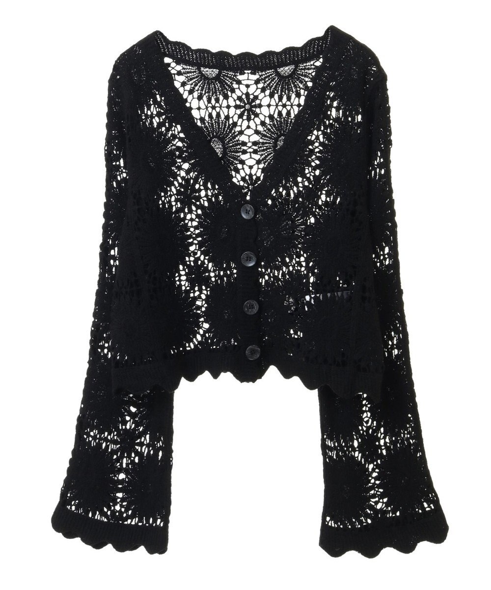 earth music&ecology クロシェ風カーディガン 