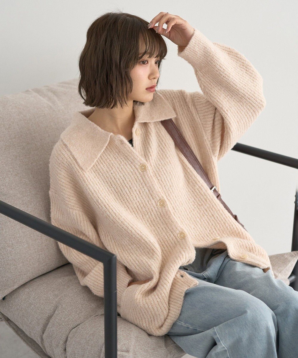 earth music&ecology 襟付きニットアウター 