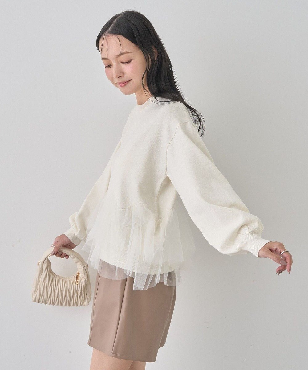 earth music&ecology チュールヘムニットプルオーバー 