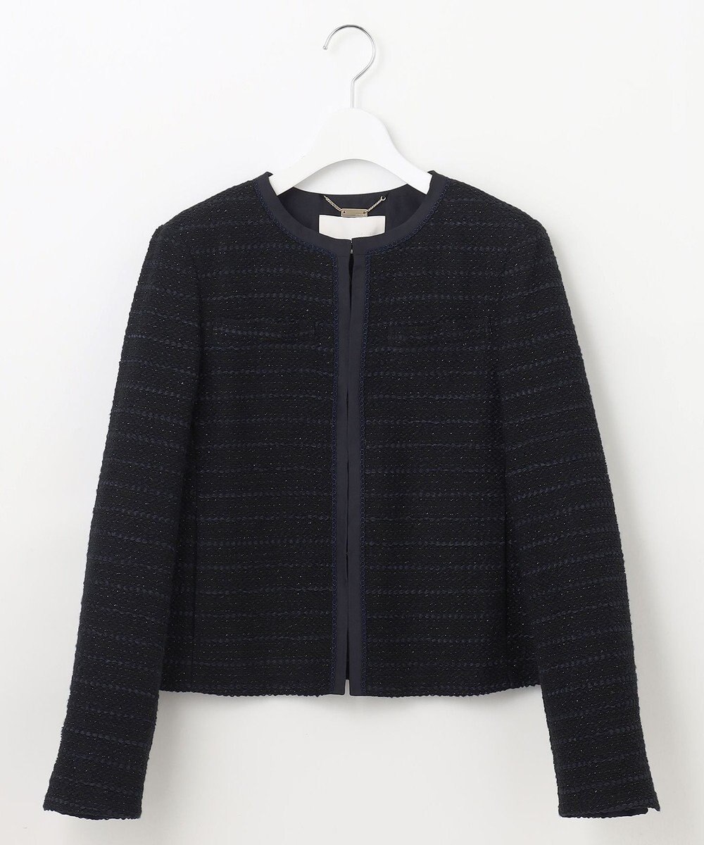 自由区 S カラミツイードノーカラー ジャケット 