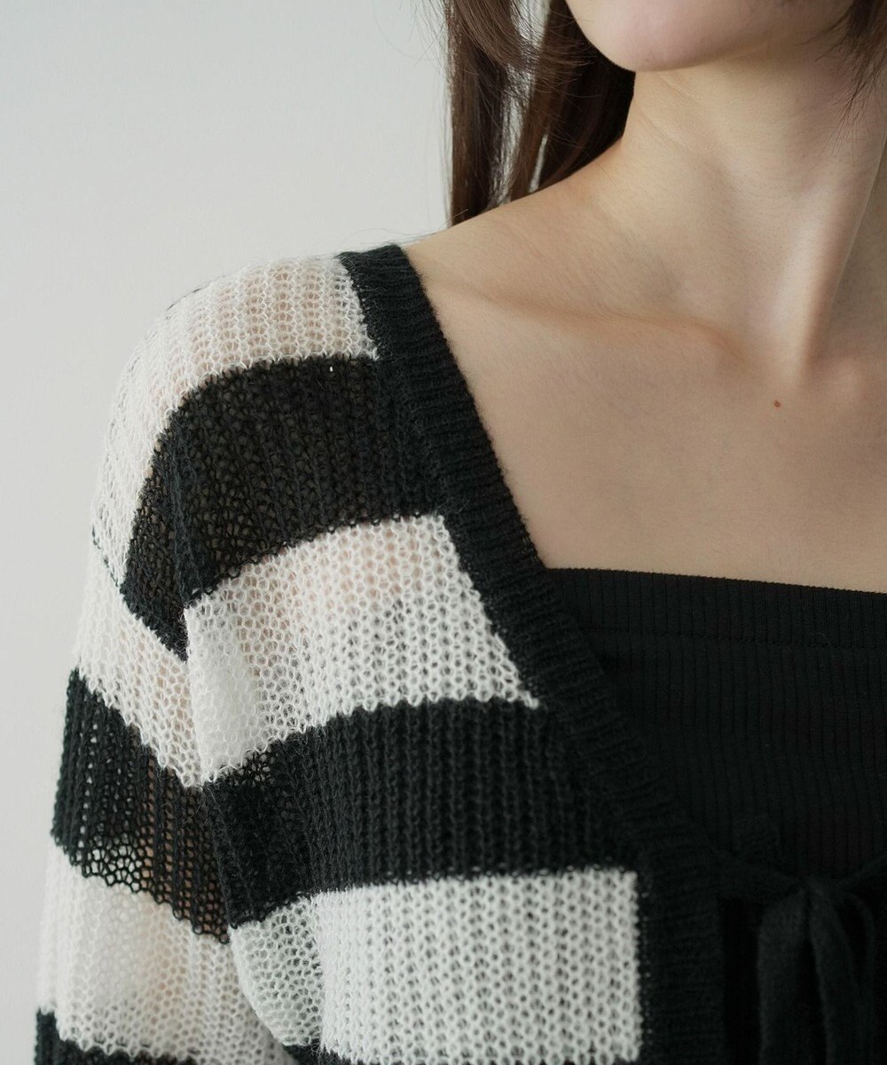 WEGO 【25年秋冬新作】モヘアタッチ2WAYリボンカーデ 