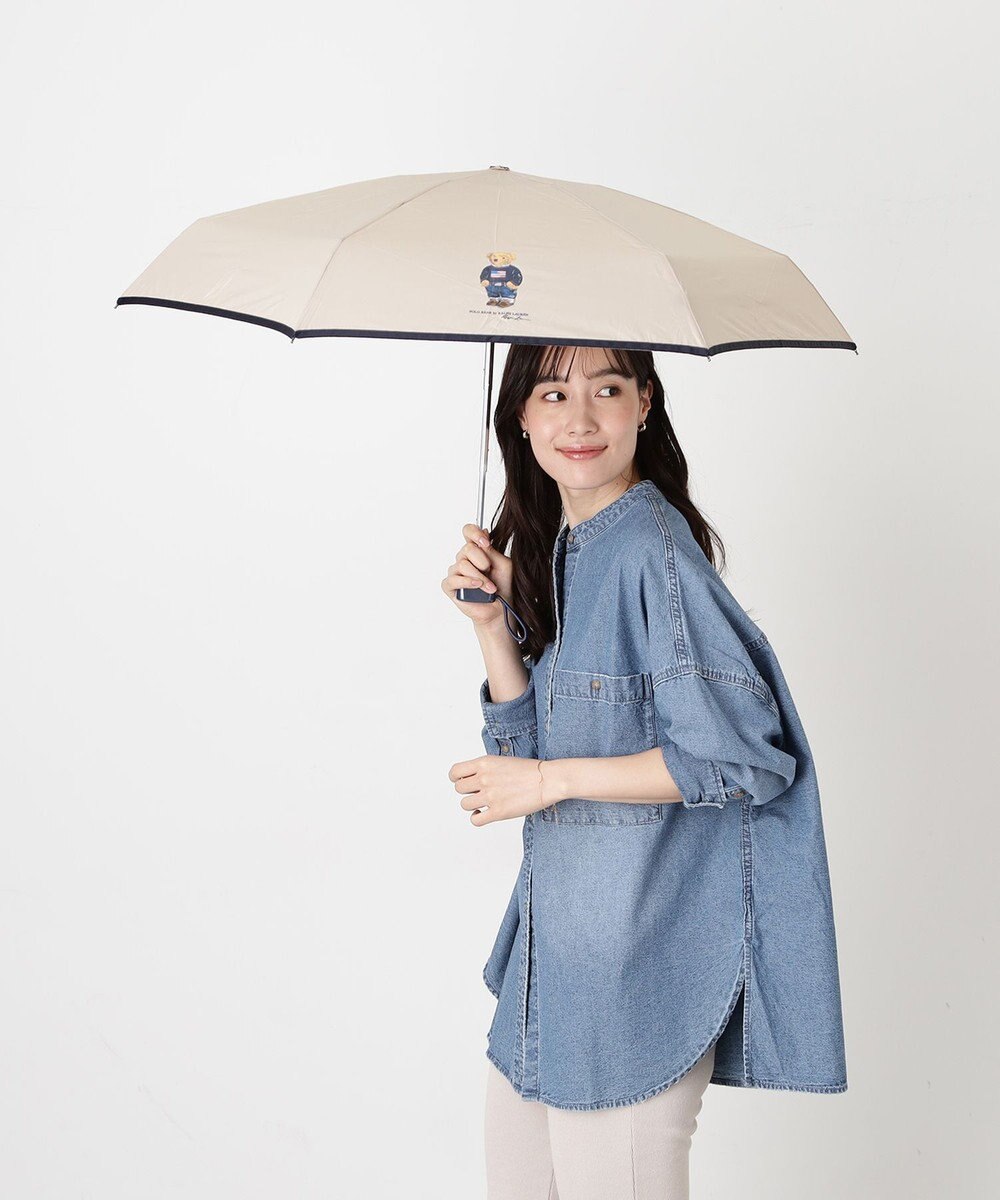 MOONBAT POLO RALPH LAUREN(ポロ ラルフローレン)FLAG BEAR 無地 5段折りたたみ傘 簡単開閉 