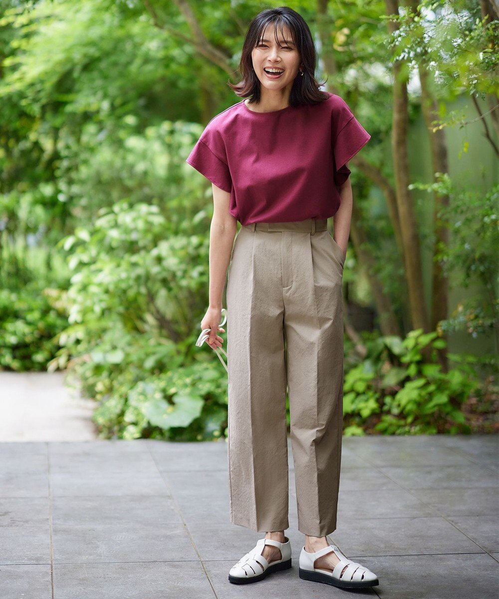 ANY L 【吸水速乾/イージーケア/ストレッチ/ウエストゴム/洗濯機可能】ドライチノタックパンツ 