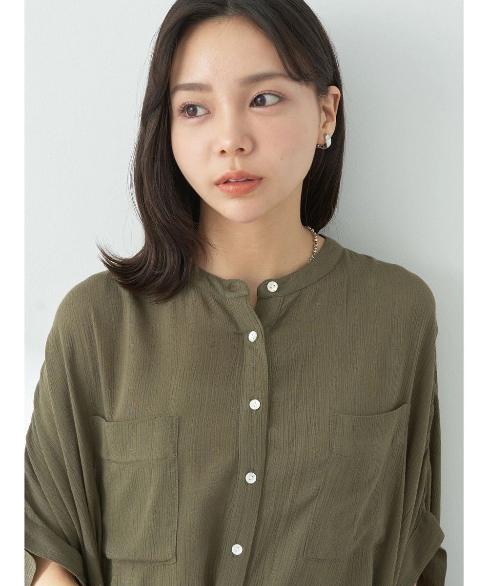 earth music&ecology レーヨンポケットシャツチュニック 